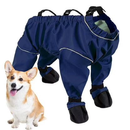 Durable anti Dirty Dogs Pants Shoes Suit Breathable Waterproof Dog Boots Anti-Slip Dog Overalls Outdoor Use