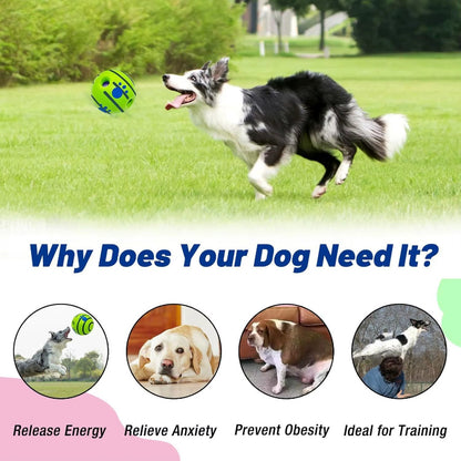 Dog Toy Wobble Wag Giggle Glow Ball Interactive Dog Attention Toy Fun Giggle Sounds Ball When Rolled or Shaken for Pet Dog Fun