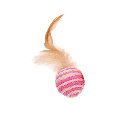 Pet Cat Toys Sisal Feather Ball Cat Scratch Ball Toys Pet Supplies Random Color Игрушки Для Кошек