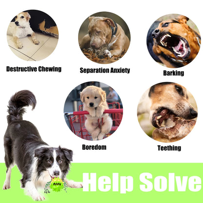 Dog Chew Toys Ball for Aggressive Chewers,  Indestructible Squeaker Dog Toy Puppy Chew Teething Toys for Large Medium Small Dogs,Green