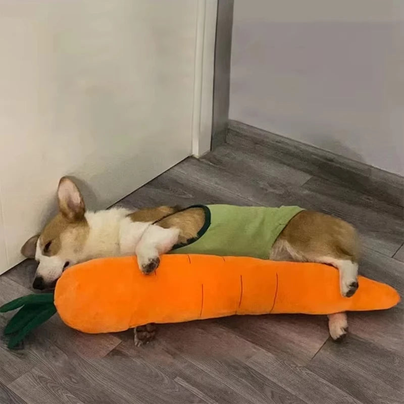 Dog Toy Pet Carrot Plush Toy Vegetable Chew Toy for Small Medium Large Dogs Universal Pet Sound Playing Toy Pet Accessories