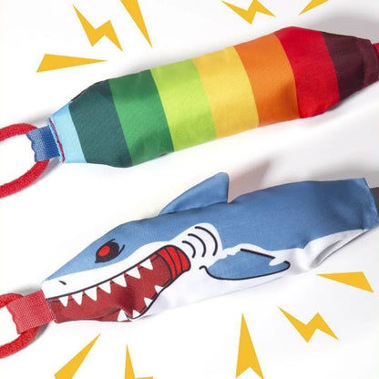 Shark Rope Tug Toy with Suction Cup: Squeaky Interactive Chew for Puppies & Small Dogs - Self-Play & Teething with Secure Mount