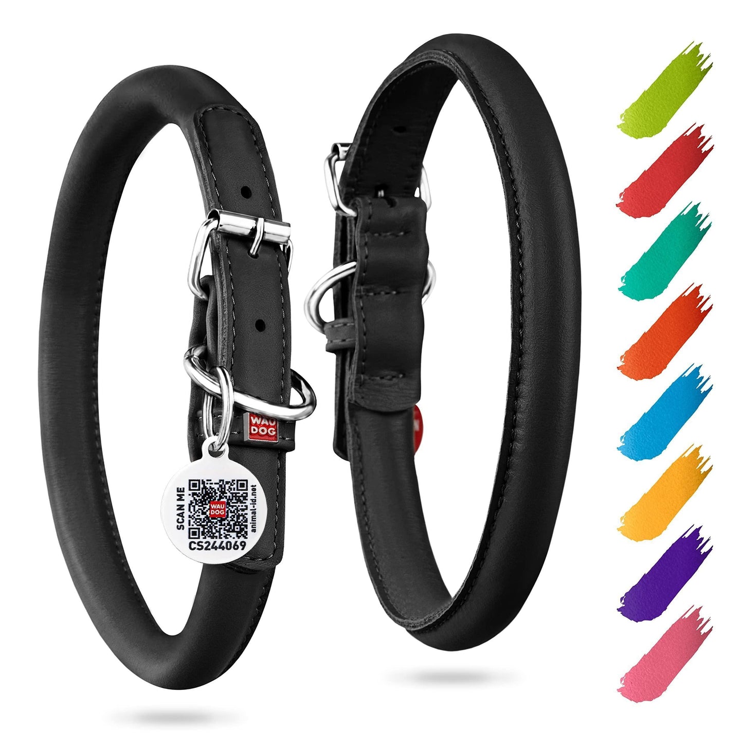 Ultra Soft Rolled Leather Dog Collar 8-10 Inch for Small Dogs Soft Padded Dog Collars for Medium Dogs Puppy Collars for Large Breed Dogs Male and Female Dog Collar
