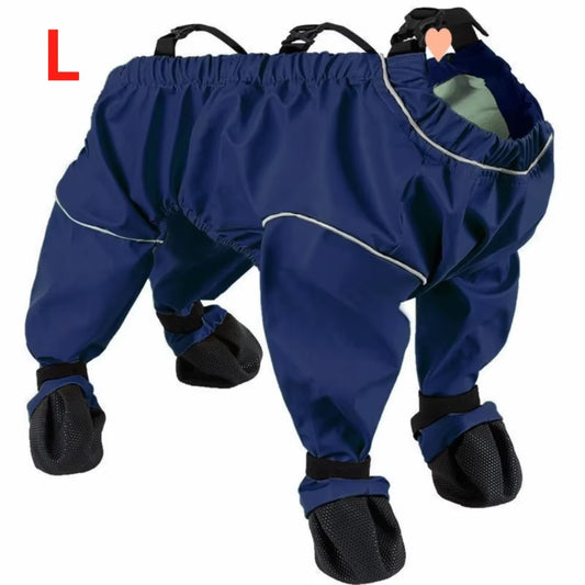 Durable anti Dirty Dogs Pants Shoes Suit Breathable Waterproof Dog Boots Anti-Slip Dog Overalls Outdoor Use