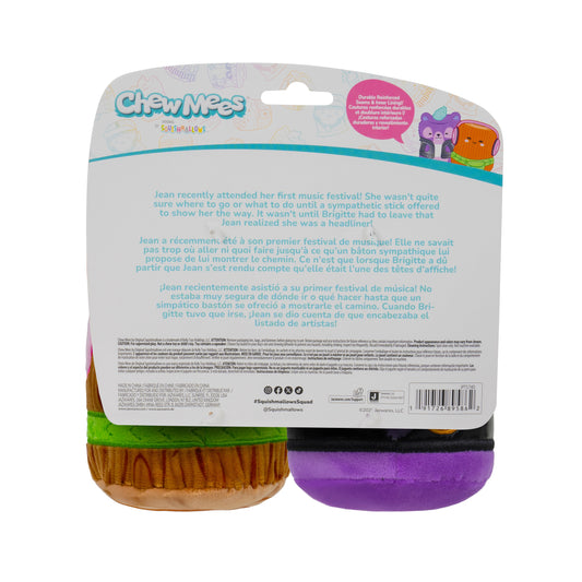 3.5 Inch Jean Squirrel + Brigitte Stick Chew Mees by Original  Plush Pet Toy 2-Pack