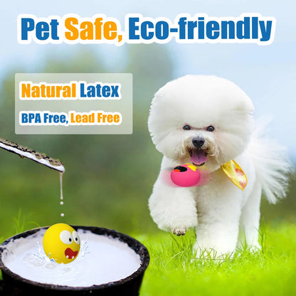 Squeaky Dog Toy for Small Dogs - Soft Small Dog Squeaky Toys, Rubber Latex Squeaky Dog Balls Flat 6Pcs