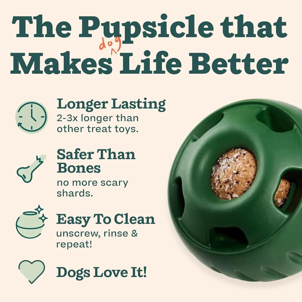Pupsicle and Treat Tray Long-Lasting Interactive Dog Ball Toy and Silicone Dog Treat Mold Keep Your Pup Busy Easy to Clean Toys