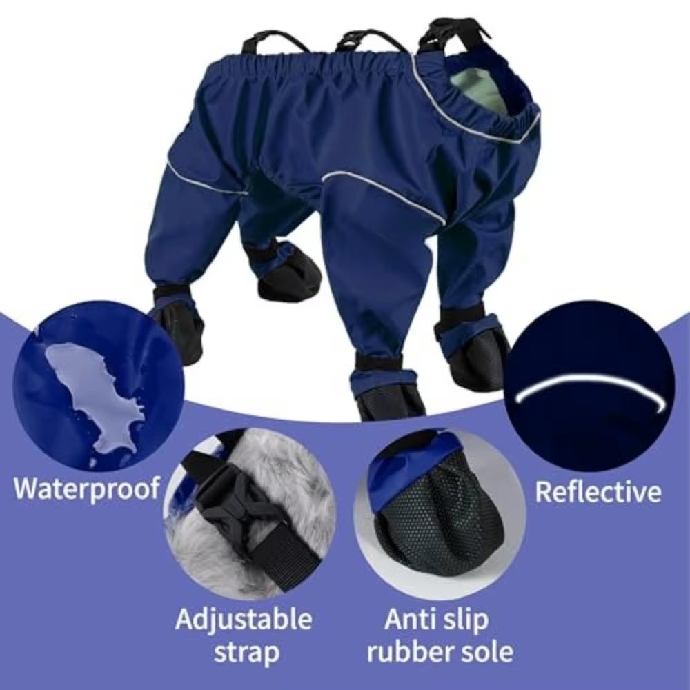 Durable anti Dirty Dogs Pants Shoes Suit Breathable Waterproof Dog Boots Anti-Slip Dog Overalls Outdoor Use