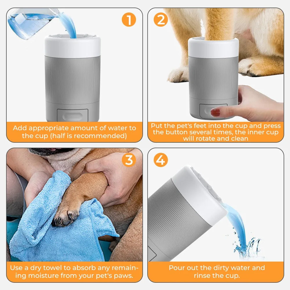 Automatic Dog Paw Cleaner Cup | Portable Mud Remover & Gentle Paw Washing Tool with Soft Silicone Bristles for Small & Medium Dogs
