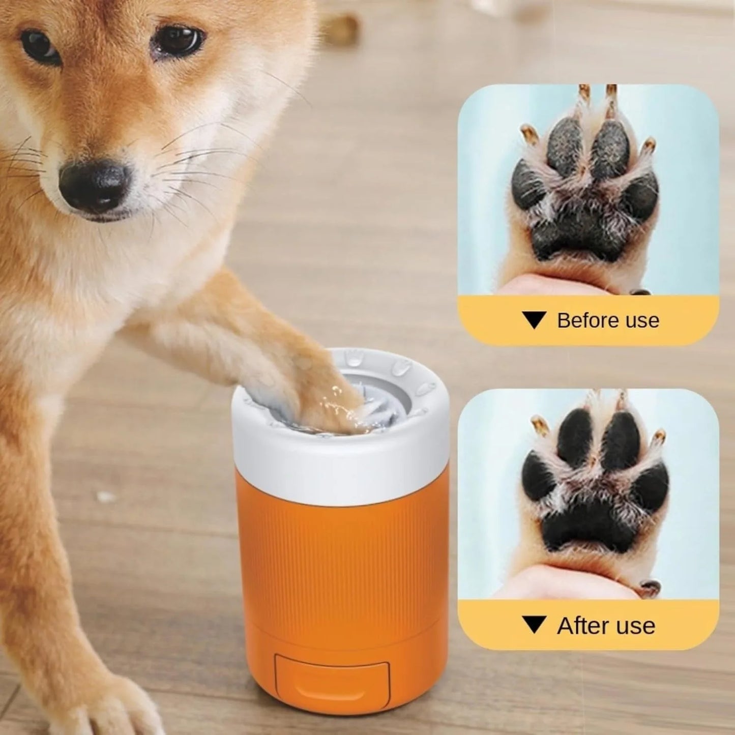 Automatic Dog Paw Cleaner Cup | Portable Mud Remover & Gentle Paw Washing Tool with Soft Silicone Bristles for Small & Medium Dogs