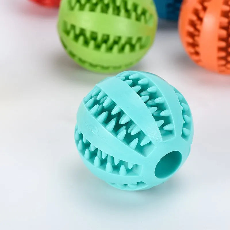Rubber Pet Dog Toys Dog Chew Toys Tooth Cleaning Treat Ball Extra-Tough Interactive Elasticity Ball for Pet Accessories