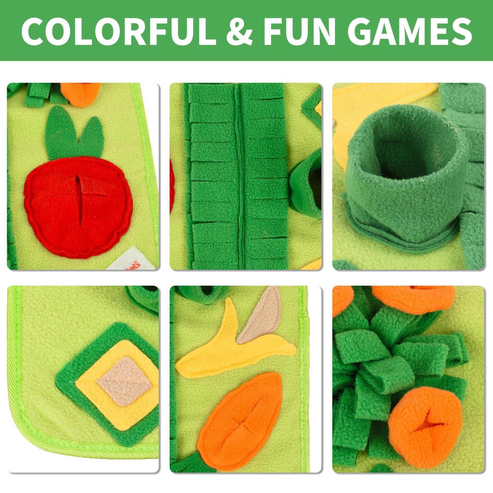 Snuffle Mat for Small Dogs & Cats Soft Foraging Mat for Rabbits Washable anti Slip Perfect for Bunnies Guinea Pigs & Hamsters Sniff Puzzle Toy for Puppies (Small)