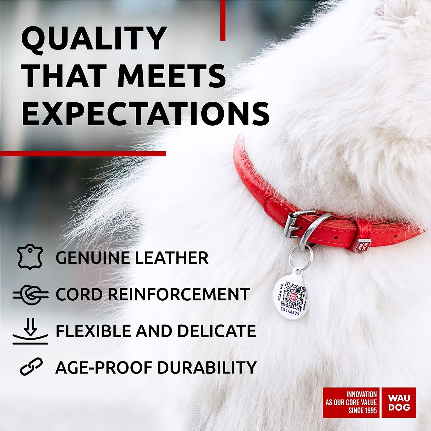 Red Ultra Soft Rolled Leather Dog Collar for Xsmall Dogs 810 Inch Neck