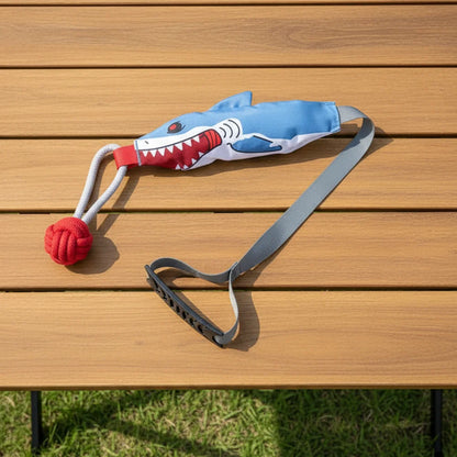 Shark Rope Tug Toy with Suction Cup: Squeaky Interactive Chew for Puppies & Small Dogs - Self-Play & Teething with Secure Mount