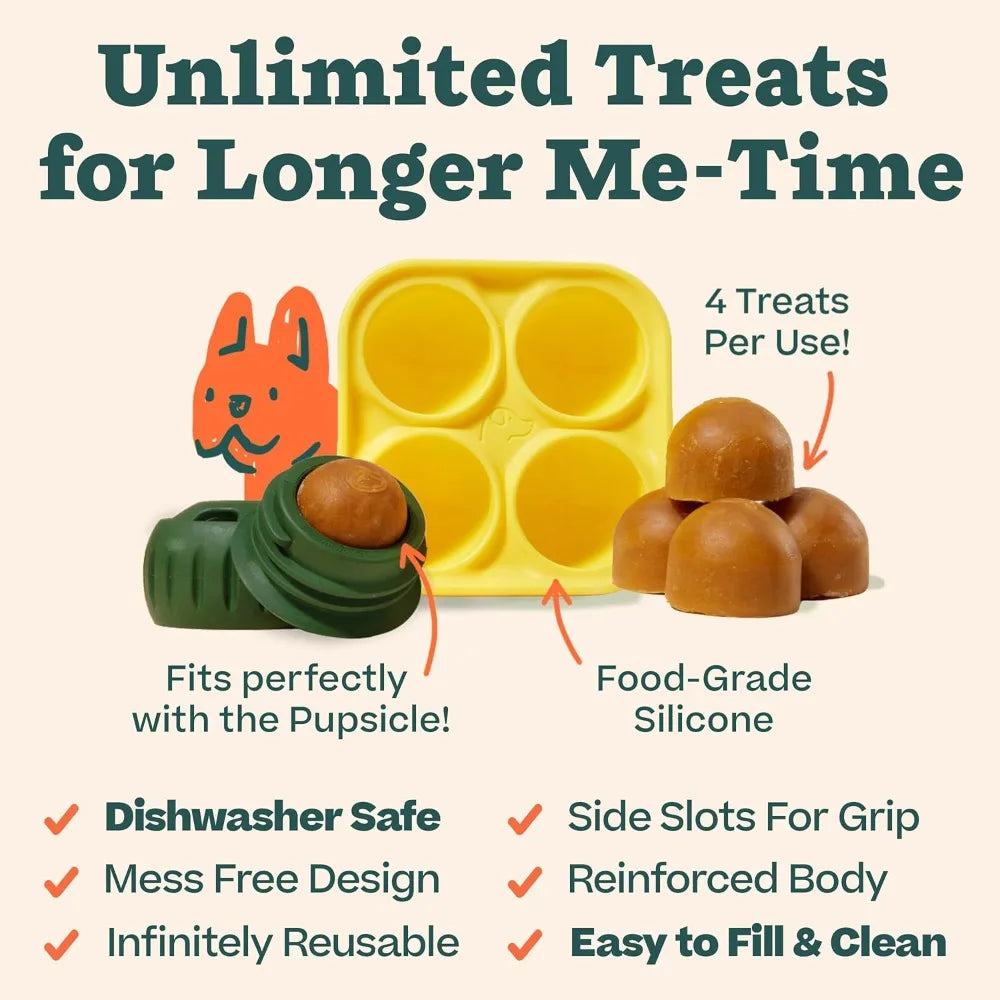 Pupsicle and Treat Tray Long-Lasting Interactive Dog Ball Toy and Silicone Dog Treat Mold Keep Your Pup Busy Easy to Clean Toys