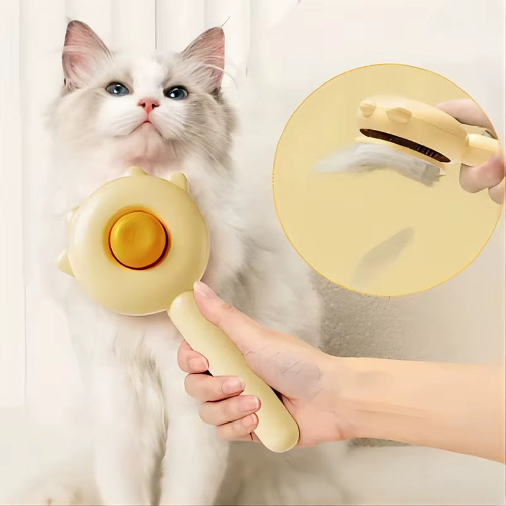 Three Colors Pet Comb One-Key Hair Removal Cleaning Brush Magic Massage Grooming the Cat Hair Brush Is Easy to Carry and Clean